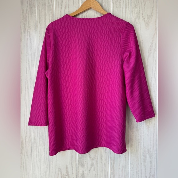 ALLISON DALEY Magenta Pink Knit Stretchy Top Large EUC - Picture 3 of 3